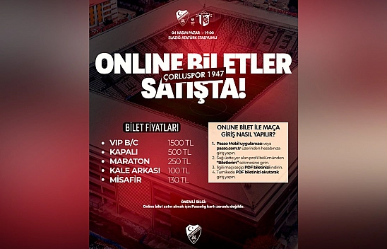 Elazığspor-Çorluspor 1947 maçı biletleri satışta
