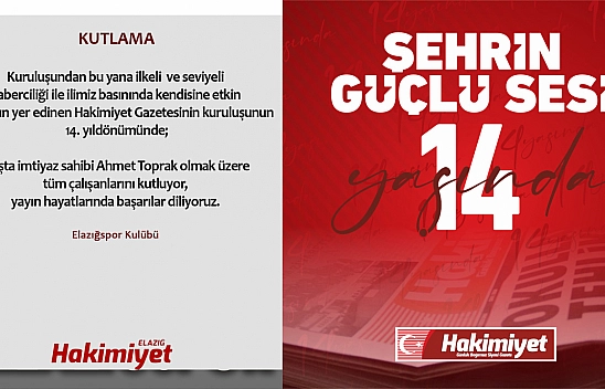 Elazığspor'dan kutlama mesajı