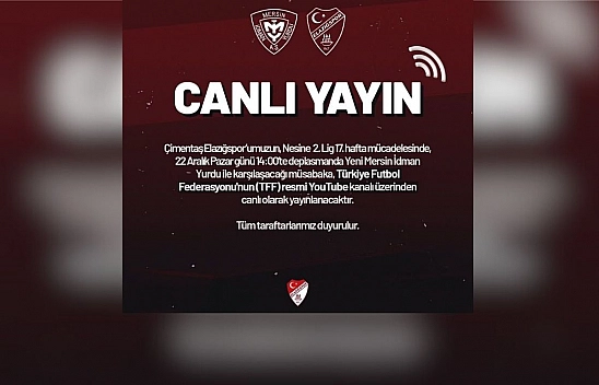 Elazığspor'dan taraftarlarına canlı yayın müjdesi