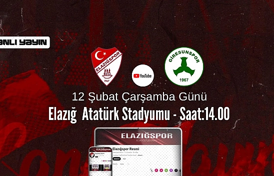 Elazığspor - Giresunspor maçı youtube'da canlı yayınlanacak!