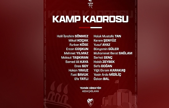Elazığspor kamp kadrosunu açıkladı