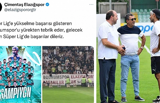 Elazığspor Kulübü Süper Lig'e Yükselen Bodrumspor'u Tebrik Ederek Başarılar Diledi