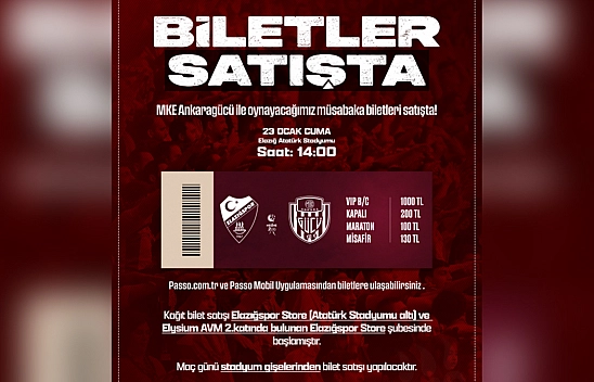 Elazığspor maç bileti satışa sunuldu