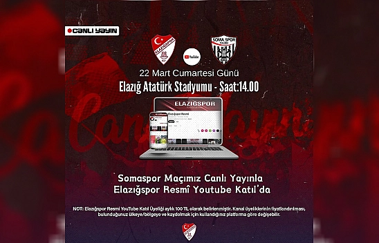 Elazığspor - Somaspor karşılaşması canlı yayında!