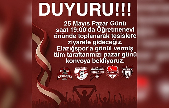 Elazığspor taraftarından takıma kovoylu destek çağrısı