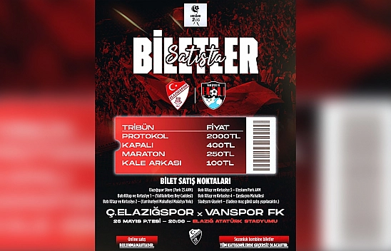 Elazığspor'un rövanş maçı biletleri satışa çıktı!