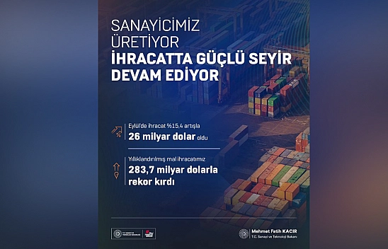 Eylül ayında ihracat 26 milyar dolara ulaştı