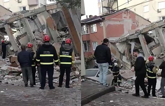 Gebze'de facia! 1 bina çöktü 5 kişi aranıyor