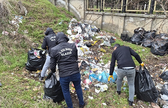Hazar Gölü sahilindeki kirliliğe müdahale: 10 ton çöp toplandı