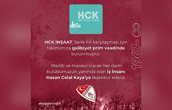 HCK İnşaat'tan Elazığspor'a prim vaadi