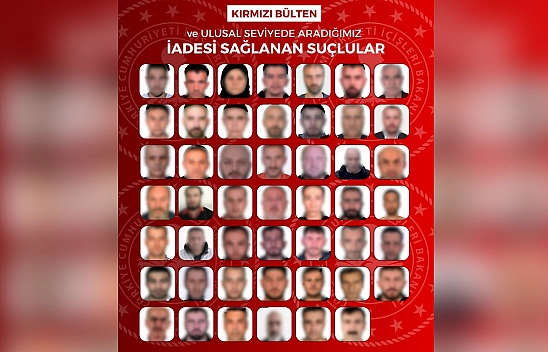 İçişleri Bakanlığı Duyurdu: Kırmızı bültenle aranan 48 suçlu Türkiye'ye getirildi
