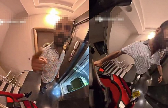 Kadın kuryeye apartman görevlisinden şiddet