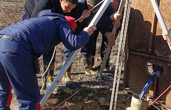 Kuyuya düşen köpek kurtarıldı