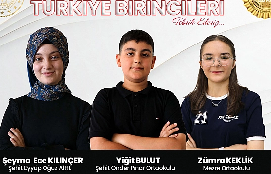 LGS'de Elazığ'dan 3 Türkiye birincisi