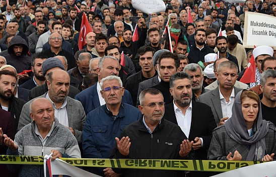 Malatya'da Filistin'e destek mitingi