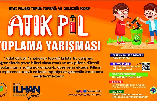 Malatya'da okullar arası atık pil toplama yarışması başladı
