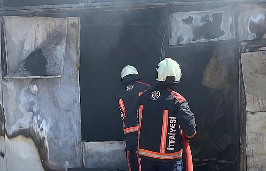 Malatya'da şantiyede korkutan yangın