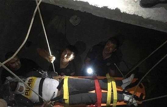 Merdiven boşluğuna düşen şahıs için ekipler seferber oldu
