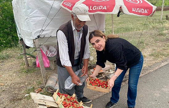 Meşhur Kuyulu Çileği Yol Kenarında Yerini Aldı
