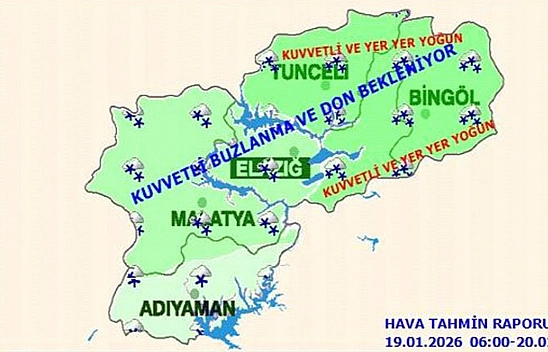 Meteoroloji'den Elazığ ve çevre illere uyarı