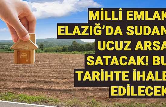 Milli Emlak, Elazığ'da sudan ucuz 12 arsa satacak! Bu tarihte ihale edilecek