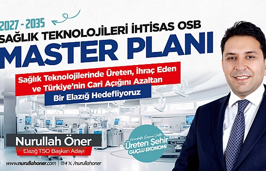 Nurullah Öner'den Elazığ'a 1.000 dönümlük sağlık teknolojileri OSB projesi