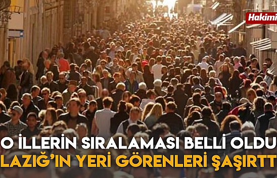O İllerin Sıralaması Belli Oldu Elazığ'ın Yeri Görenleri Şaşırttı!