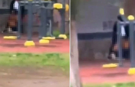 Parkta güpegündüz infial yaratan görüntü