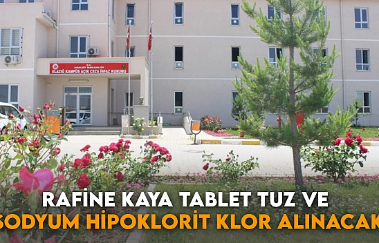 Rafine Kaya Tablet Tuz ve Sodyum Hipoklorit Klor Alınacak