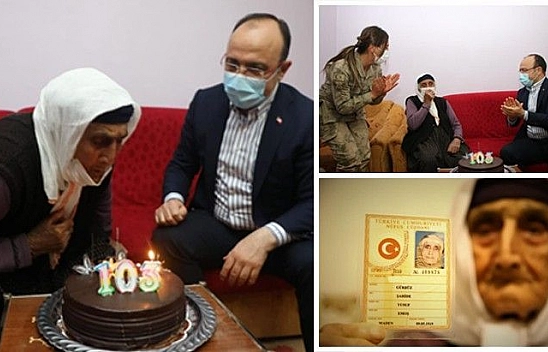 Şahide nine 103 yaşına girdi, ilk defa doğum günü kutladı, ilk defa vali gördü