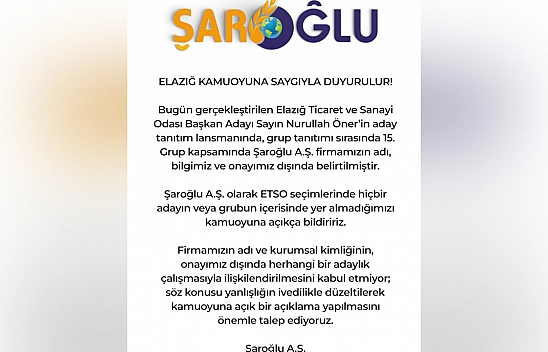 Şaroğlu A.Ş.'den liste tepkisi