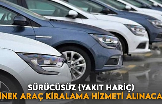 Sürücüsüz (Yakıt Hariç) Binek Araç Kiralama Hizmeti Alınacak