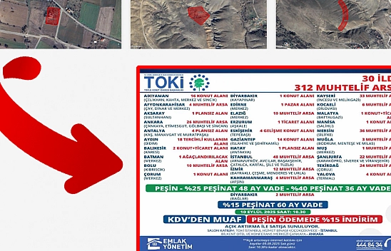 TOKİ Elazığ'da 10 arsayı satışa çıkardı! Arsalar sudan ucuz fiyata gidecek