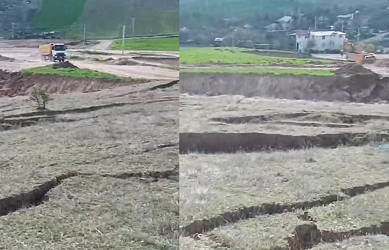 Toprak Zemindeki Yarıklar Paniğe Neden Oldu