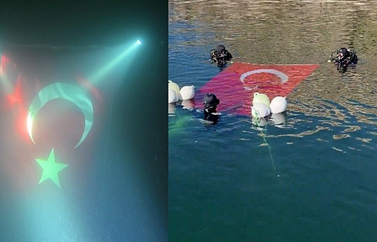 Tunceli'de 29 metre derinlikte Türk bayrağı açıldı