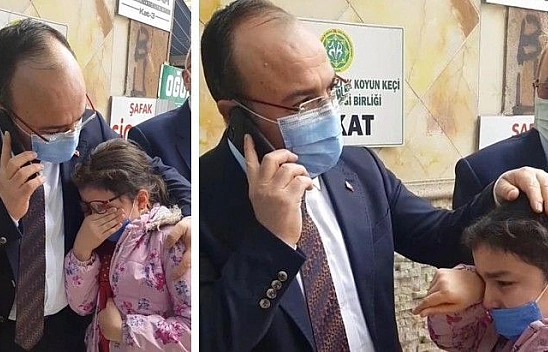 'Vali Amca' ile görüşen minik kızın mutluluk gözyaşları