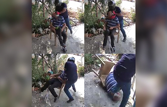 Yaşlı adamın boynunu kırmaya çalışıp kafasını tekmeledi