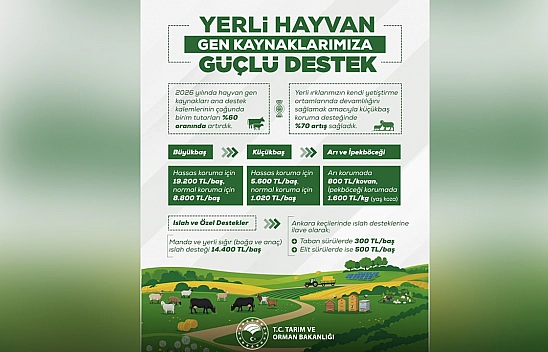 Yerli hayvan gen kaynaklarına destekler artırıldı