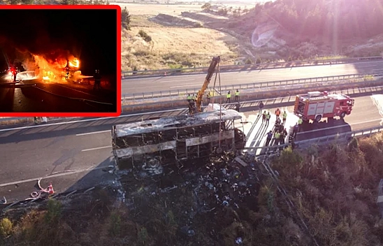 Yolcu otobüsü alev topuna döndü: 1'i bebek 8 kişi hayatını kaybetti