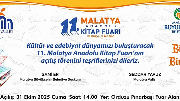 11. Malatya Anadolu Kitap ve Kültür Fuarı açılıyor