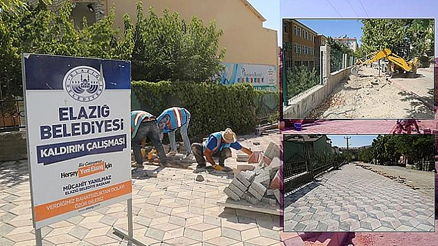 BELEDİYE KALDIRIM ÇALIŞMALARINI SÜRDÜRÜYOR