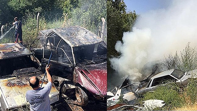 OTLARDAN ÇIKAN YANGIN OTOPARKA SIÇRADI