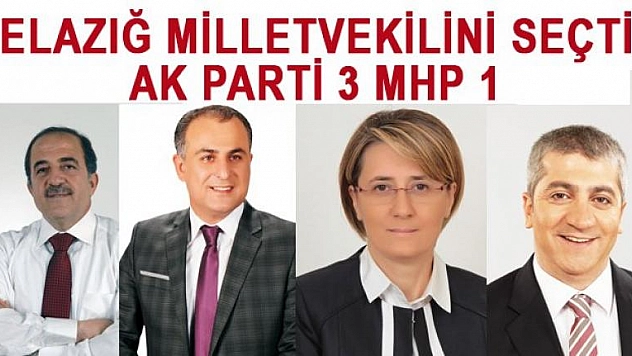 25.DÖNEM ELAZIĞ MİLLETVEKİLLERİ BELLİ OLDU
