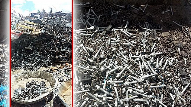 DEMİR YOLUNUN 2,5 TON VİDA VE KELEBEK DEMİRİ HURDACIDA ÇIKTI