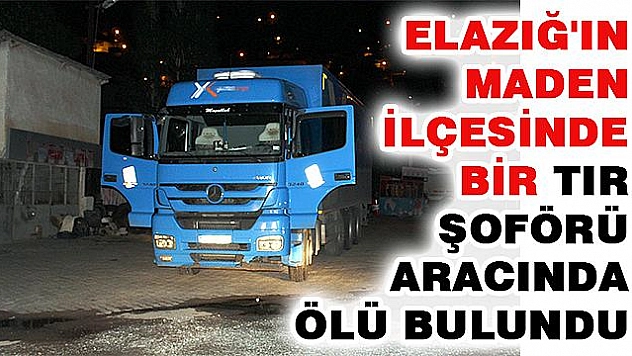ELAZIĞ'DA TIR ŞOFÖRÜ ARACINDA ÖLÜ BULUNDU