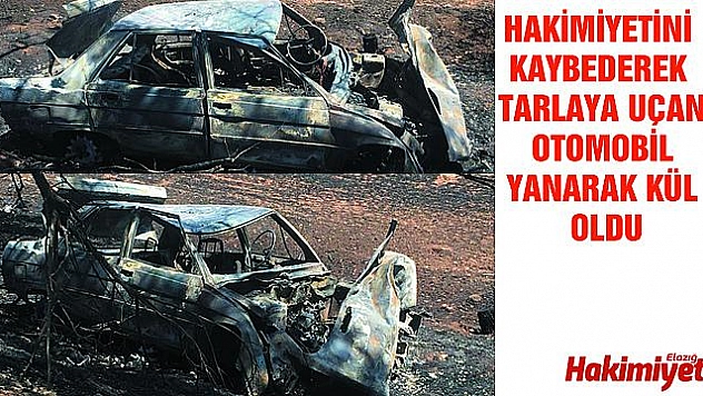 YANAN OTOMOBİLDEN YARALI KURTULDU
