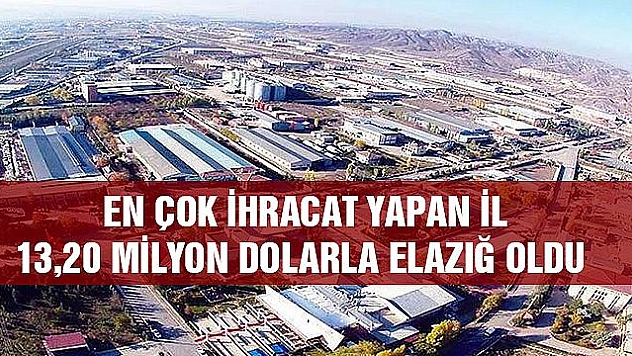 BÖLGEDE EN ÇOK İHRACAT YAPAN ŞEHİR ELAZIĞ