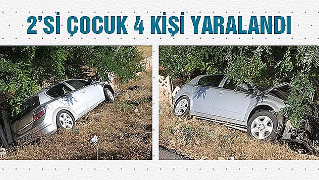 OTOMOBİL DİREĞE ÇARPTI