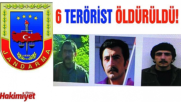 Tunceli'de biri turuncu listede olan 6 terörist öldürüldü  