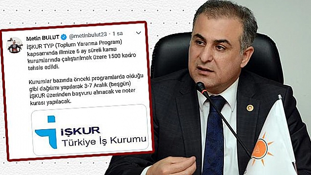 BULUT, ''1500 KİŞİ İSTİHDAM EDİLECEK''